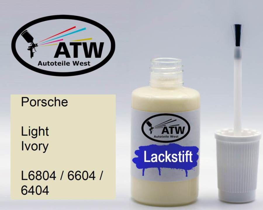 Porsche, Light Ivory, L6804 / 6604 / 6404: 20ml Lackstift, von ATW Autoteile West.